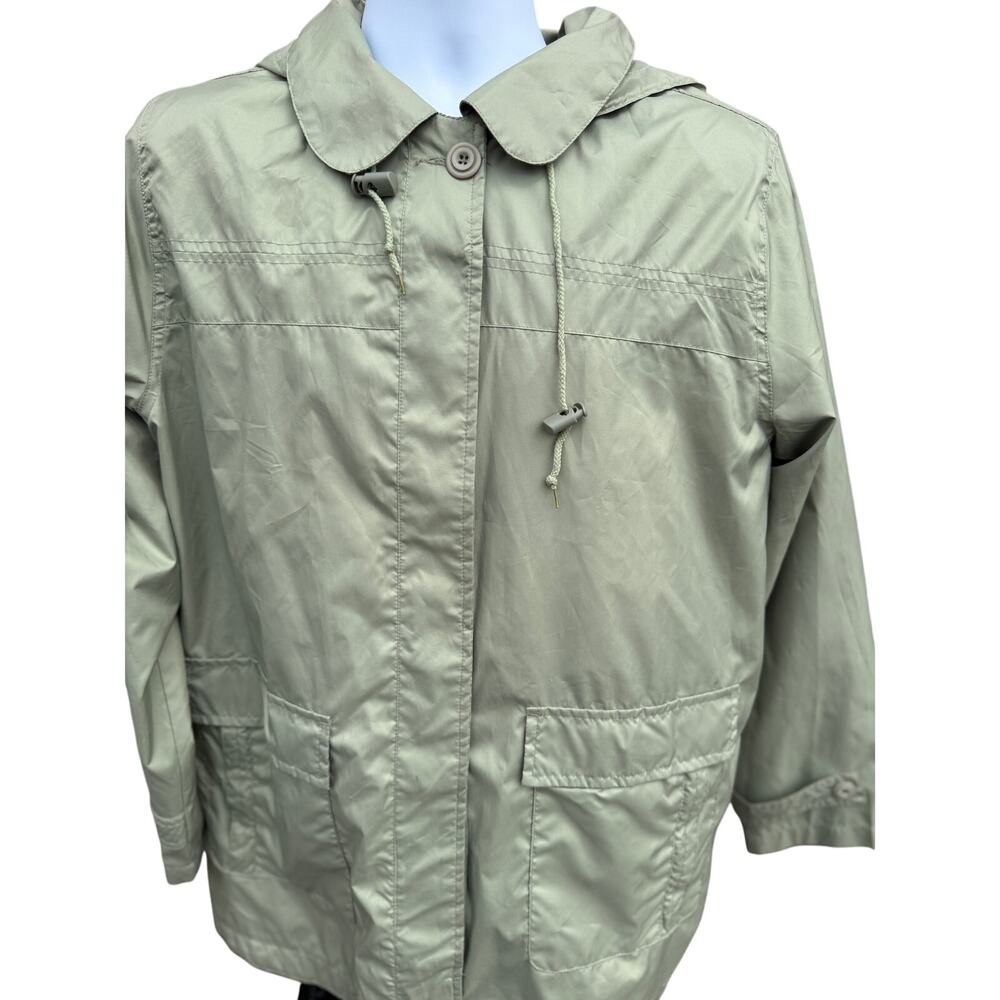 Women's Tudor Court Haband Hooded Jacket Coat Size L Button Up Zip Pockets - Picture 2 of 4